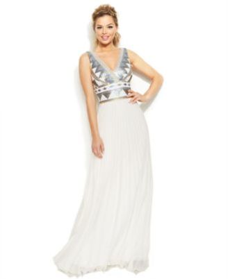 Xscape Evenings Sleeveless Tribal Sequin Gown