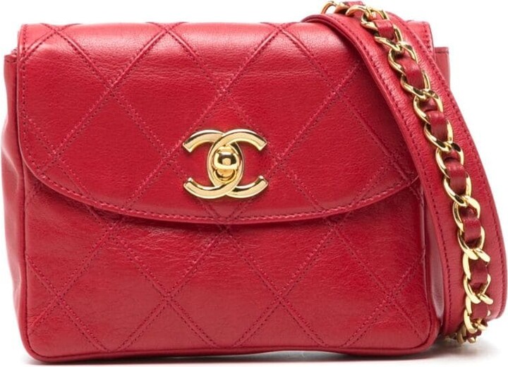 Chanel Bicolore Waist Bum Bag Purse Pouch Navy Leather