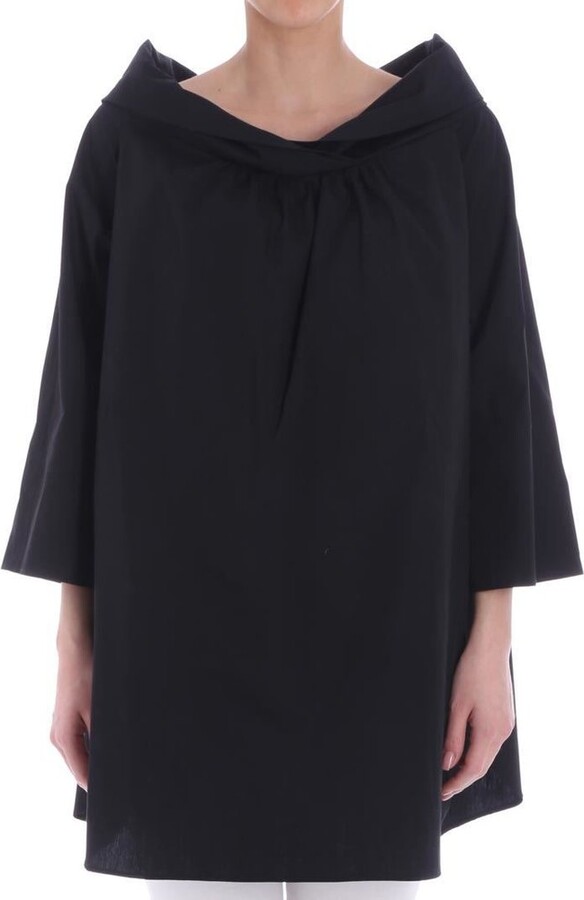 Fuzzi Draped Neck Oversized Top
