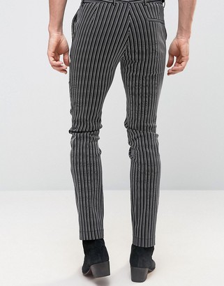 Reclaimed Vintage Inspired Skinny Pants In Pinstripe