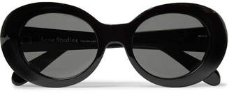 Acne Studios Mustang Oval-Frame Acetate Sunglasses - Men - Black