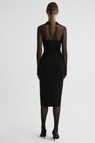 Thumbnail for your product : Reiss Sheer Knitted Button-Through Midi Dress