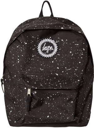 Hype Black & Silver Metallic Branded Backpack