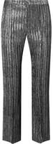 Thumbnail for your product : Isabel Marant Dansley Cropped Textured-lamé Straight-leg Pants