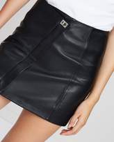 Thumbnail for your product : Reiss Turnlock Leather Mini Skirt
