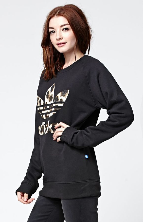 adidas Cheetah Foil Crew Neck Sweatshirt - ShopStyle