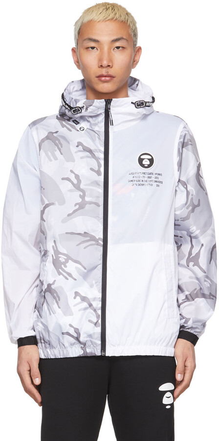 AAPE by A Bathing Ape White & Grey Camo Light Weight Jacket - ShopStyle