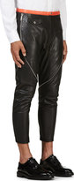 Thumbnail for your product : DSquared 1090 Dsquared2 Black Leather Zipper Trim Biker Pants