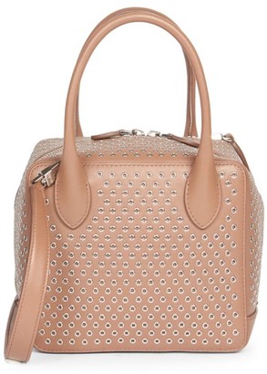 Alaia Small Elba Grommet Leather Box Bag