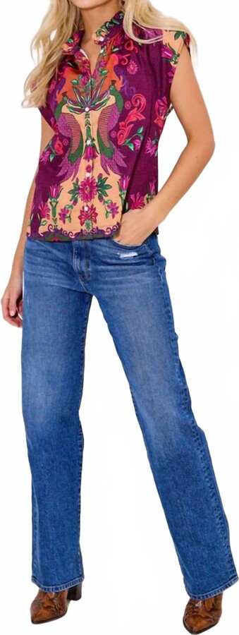 Alden Adair Birkin Top In Peacock Bloom