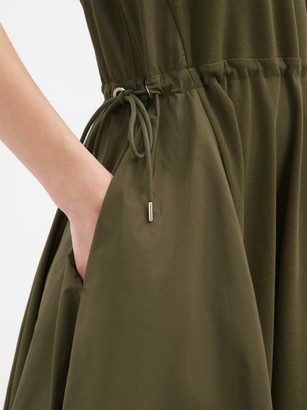 Moncler Drawstring-waist Cotton T-shirt Dress - Khaki