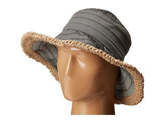 San Diego Hat Company RBM5563 Bucket Ribbon Hat with Crochet Hemp Edging