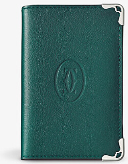 Cartier Womens Peacock Green Must De Leather Card Holder 1 Size
