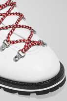 Thumbnail for your product : Moncler Blanche Shearling-lined Leather Ankle Boots - White