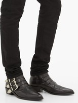 Thumbnail for your product : Toga Virilis Buckled Leather Ankle Boots - Black