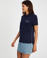 Thumbnail for your product : Lacoste Women's Navy Polos - Essentials Graphic Polo Navy Blue & Flour - Size 34 at The Iconic