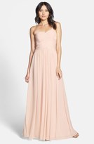 Thumbnail for your product : JS Boutique Strapless Ruched Chiffon Gown