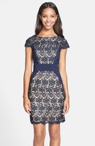 Thumbnail for your product : Jessica Simpson Contrast Panel Lace Sheath Dress