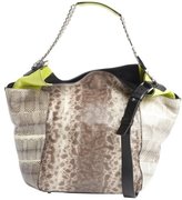 Thumbnail for your product : Jimmy Choo brown and lime lizard embossed 'Anna' tote