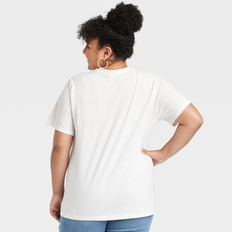 Ava & Viv Women's Plus Size Short Sleeve Graphic T-Shirt Cream letters 4X -  ShopStyle Tops