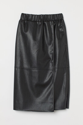H&M Imitation leather wrap skirt