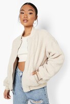 Thumbnail for your product : boohoo Petite Reversible Faux Fur Quilted Bomber Jacket