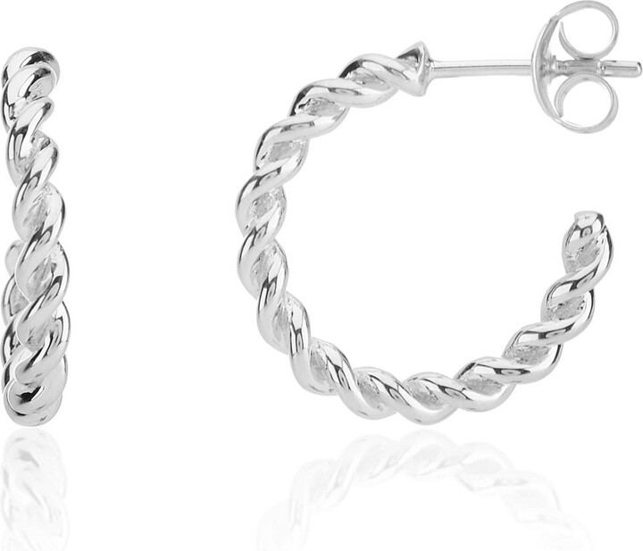 Auree Jewellery Alhambra Piccolo Twisted Sterling Silver Hoop Earrings
