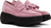Thumbnail for your product : TheOpen Product Pink Suede Tassel Platform Loafers