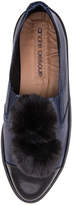 Thumbnail for your product : Andre Assous DNA Gored Slip-On Sneaker w/ Faux-Fur Pompoms