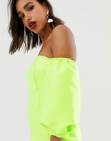 Thumbnail for your product : ASOS EDITION puff sleeve off shoulder mini dress