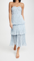 Thumbnail for your product : Self-Portrait Metallic Floral Tiered Midi Dress