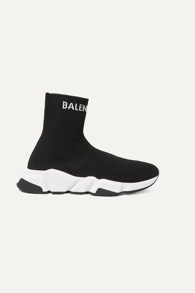Balenciaga - Speed Stretch-knit High-top Sneakers - Black
