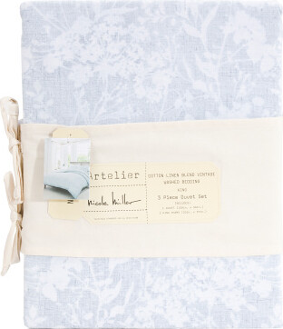 TJMAXX Cotton And Linen Blend Vintage Washed Duvet Set, Cotton/Linen