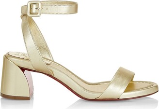 Leather sandals Christian Louboutin Gold size 38 EU in Leather - 31701954