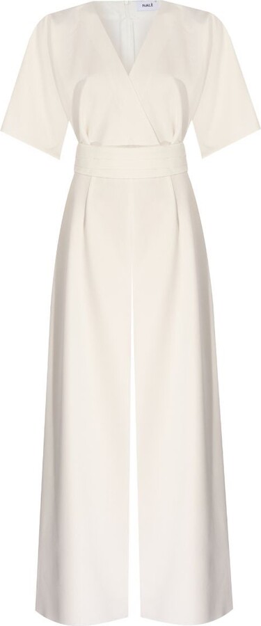 Nalè Ella Envelope V-Neck Jumpsuit - White