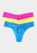 Thumbnail for your product : Hanky Panky 3-Pack Original-Rise Multicolor Lace Thongs