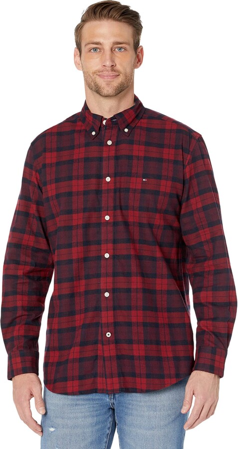 Kleding Herenkleding Overhemden & T-shirts Overhemden Vintage Tommy Hilfiger Long Sleeve Shirt Plaid Classic Fit MEDIUM  T1 