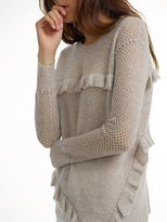 Thumbnail for your product : White + Warren Cashmere Ruffle Detail Crewneck