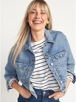 old navy cropped denim jacket