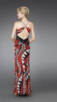 Thumbnail for your product : La Femme Long Printed Dress with Pleated Waistband 14359