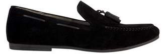 Burton Mens Black Suede Look Tassel Loafers