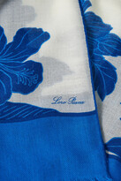 Thumbnail for your product : Loro Piana Frayed Floral-print Cashmere And Silk-blend Scarf - Ivory