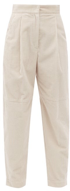 Brunello Cucinelli Pleated Cotton-corduroy Trousers - Ivory - ShopStyle  Pants
