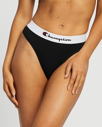 Champion Women's Black Bikini Briefs - Organic Hi Bikini Briefs - Size 6 at The Iconic