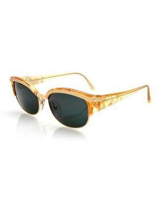 Christian Dior Printed Embossed Square Sunglasses, Gold