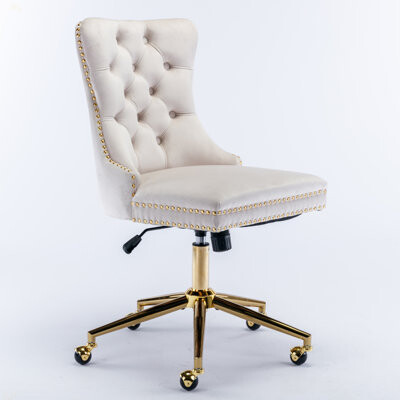 Rosdorf Park Upholstered Tufted Button Office Chair Swivel Chair