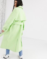 Thumbnail for your product : ASOS DESIGN coat with extreme sleeves in mint