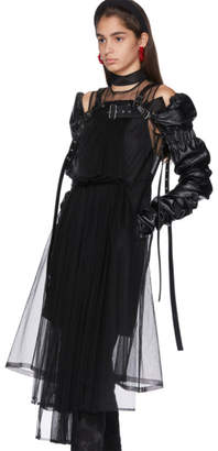 Noir Kei Ninomiya Black Tulle Buckle Dress