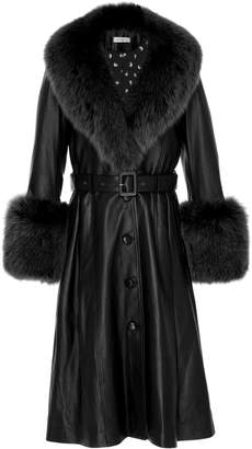 Saks Potts Foxy Fur-Trimmed Leather Coat