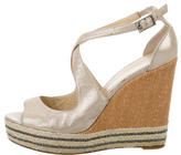 Thumbnail for your product : Brian Atwood Metallic Wedge Sandals